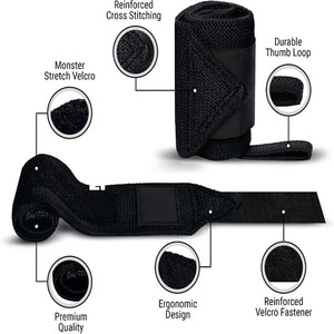 Adjustable <b>Wrist</b> Support Strap Wraps with Thumb Loop Custom Logo Wholesale for <b>Weight</b> Lifting - Product Image 4