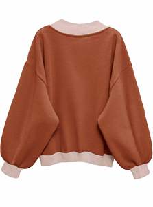เสื้อสเวตเชิ้ตผู้หญิง แขนยาว คอวี ทรงหลวม สไตล์ลำลอง พิมพ์ลายได้ตามต้องการ สำหรับฤดูใบไม้ร่วงและฤดูหนาว ผ้าไม่เป็นขุย - Product Image 4