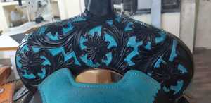 Selle occidentale saisonnière anglaise personnalisée de haute qualité Outillage à main de meilleure qualité avec daim en cuir de haute qualité! - Product Image 3