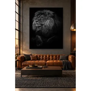 Impression sur toile Fida Lion allongé dans l'obscurité - Product Image 3