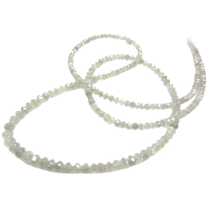 Collar de cadena de cuentas facetadas de diamante, Color blanco Natural, suelto, para fabricación de joyas, precios al por mayor - Product Image 3