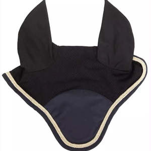 Bonnet de mouche de cheval fait à la main de qualité supérieure filet d'oreille tricoté voile de mouche en coton respirant pour chevaux Logo personnalisé équipement de Protection d'équitation - Product Image 5