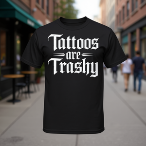 T-shirt Promozionale con Messaggio Sarcasmico Anti-Tatuaggio - Maglietta Scherzosa e Satirica Anti-Tatuaggio - Product Image 3