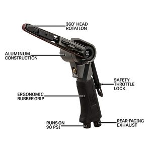 Mini ponceuse à bande pneumatique 3/8'' x 13'', 20000 tr/min, ponceuse orbitale - Product Image 1