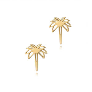 Boucles d'oreilles clous en argent sterling 925, design palmier miniature, fabrication artisanale turque, vente en gros - Product Image 3