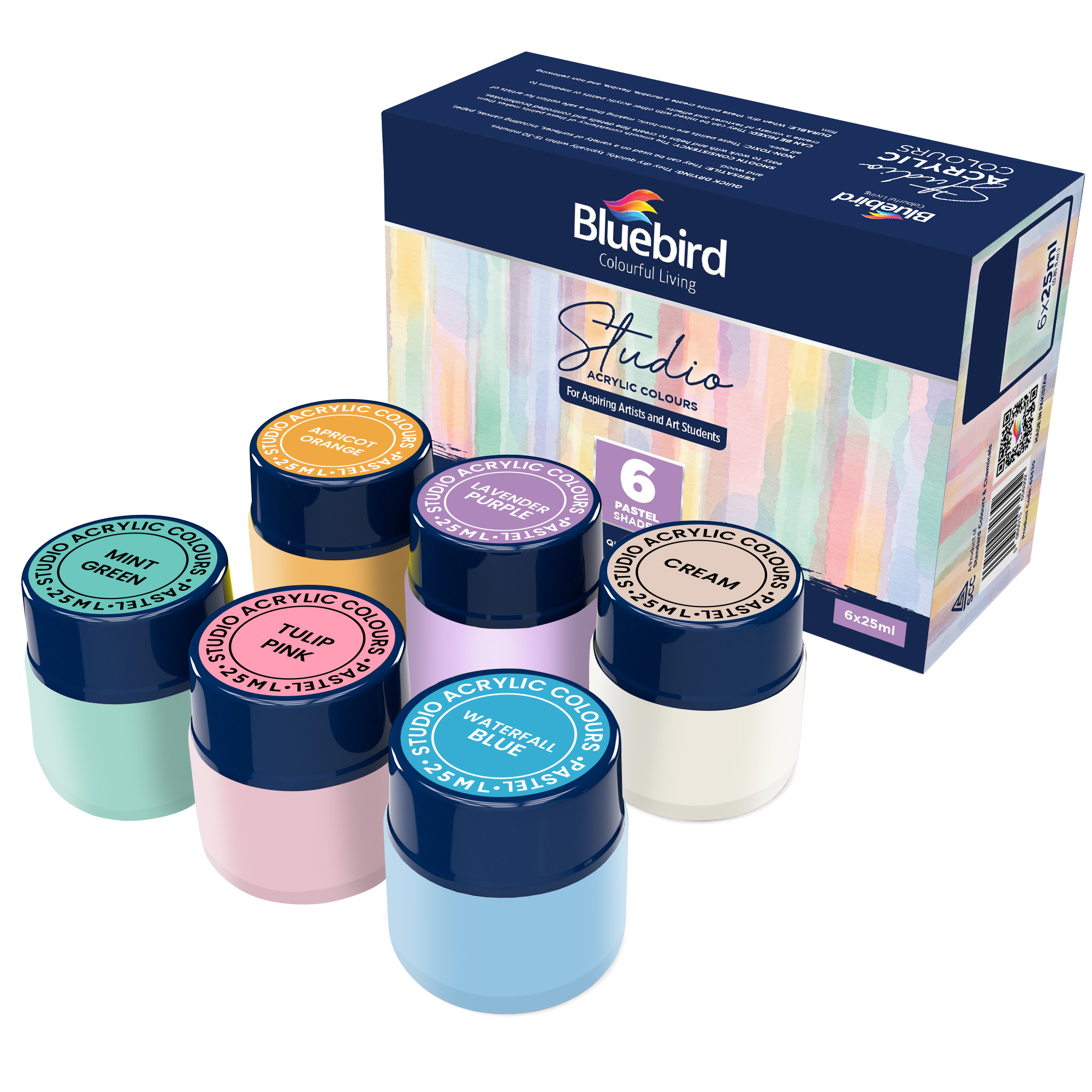 0,85 акриловые краски BLUEBIRD, 6 упаковок