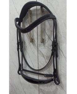 สายรัดคิ้วหนังสีดำแบบนิ่มลายม้าทำจากคริสตัลสีดำและมีแผ่นรองจมูกมีสิทธิบัตร - Product Image 2