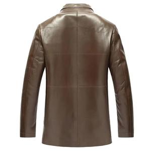 Manteau d'hiver imperméable et coupe-vent en cuir véritable d'agneau en toile pour homme, protection contre le vent et le froid, vêtements d'extérieur de luxe - Product Image 2