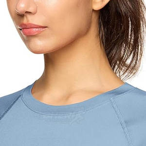 Spandex Poliéster Formal Mujeres Camisas de compresión Etiqueta privada personalizada Transpirable Secado rápido Fitness de alta calidad - Product Image 3