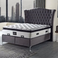 Lit d'Hôtel Européen Moderne Derniers Designs de Lits Doubles en Bois Massif Style Doux Européen