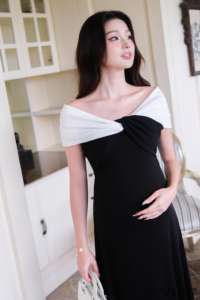 Vestido de Maternidad de Verano de Alta Calidad V1207 Vietnam ODM, Manga Corta, Absorbente de Sudor, Tejido Suave y Cómodo, Antiencogimiento - Product Image 4