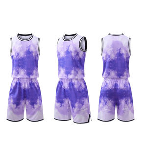 Últimos Uniformes de Baloncesto Personalizados 100% Poliéster con Impresión por Transferencia de Calor, Venta al por Mayor OEM, Tallas Grandes, Absorción de Humedad y Secado Rápido - Product Image 1