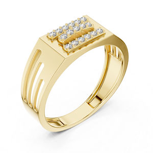 14K Yellow Gold Round Lab-Grown <b>Diamond</b> Engagement Ring for Women | New Grown <b>Diamond</b> - Product Image 4