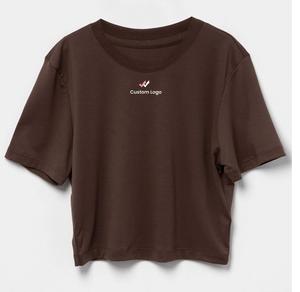 Ropa elegante, camiseta de manga corta para mujer, camisetas de marca de buena calidad con cuello redondo para mujer joven de Bangladesh Factory - Product Image 1