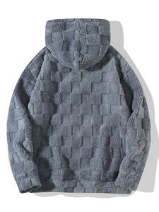 Fabricant Slim Fit Mens Pullover Hoodie Long Sleeve Autumn Winter Plaid Custom Casual Sweatshirt Streetwear Hoodie - Product Image 5