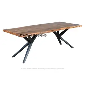 Cheap Price Factory Direct Modern luxury restaurant wooden home furniture outdoor reclaimed wood slab industrial dining table