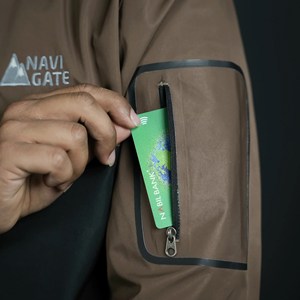 แจ็กเก็ตกันน้ำกันลมกันน้ำ, แจ็คเก็ตกันน้ำปลอกนิ่มปกตั้งมีซิปปิดโพลีเอสเตอร์ - Product Image 5