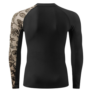 Good Quality Fitness Compression Shirts <b>For</b> Men's Polyester Spandex O Neck Full <b>Sleeve</b> Rash Guards With Sublimation <b>Arms</b> - Product Image 2