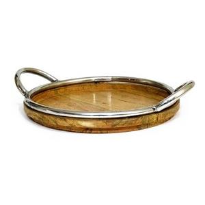 Bandejas redondas de madera para servir en relieve, bandejas de madera hechas a mano para servir, utensilios de cocina de mesa, vajilla decorativa para el hogar del Hotel - Product Image 6