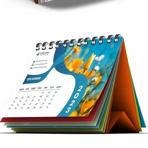 Calendrier de bureau personnalisé imprimé en gros, calendrier papier à reliure à spirale impression offset - Product Image 2