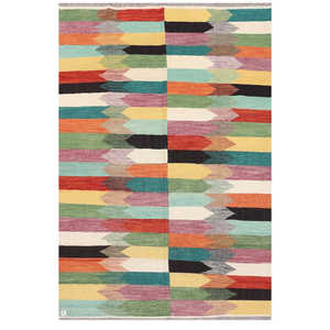 Alfombra Kilim de Maimana, Afganistán, 301 x 202 cm, Alfombras y Juegos de Alfombras Tradicionales Afganas - Product Image 1