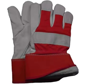 Premium Quality Heavy Duty Cowhide Grain Leather Work Gloves Fluorescent Rubberized Cuff Safety Rigger <b>Fur</b> Smooth Flexible - Product Image 4