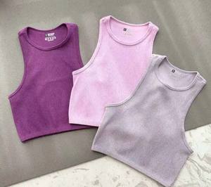 Débardeur sans manches solide pour femme tricoté à la main en tricot côtelé extensible Streetwear décontracté avec design court - Product Image 6