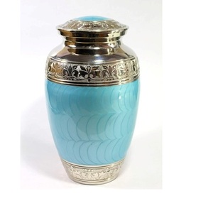 Urnas de cremación de latón macizo de diseñador moderno Urnas conmemorativas de estilo americano únicas con acabado de mármol colorido para cenizas - Product Image 2