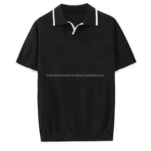 Nuevas camisetas suaves en blanco de verano transpirables 100% Polo de manga corta de algodón para hombre - Product Image 1