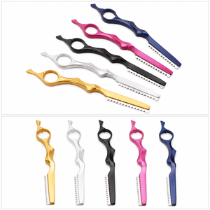 Hair <b>Cutter</b> Metal Single <b>Edge</b> Blade Straight Carbon Steel Safety Razor with Rubber Handle Right-Handed for Hair Thinning - Product Image 4