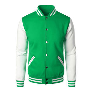 OEM Men's High Quality Eco-Friendly Nylon Varsity Bomber Jacket Custom Stand Collar Front Logo Breathable Windproof Plus Sizes - Product Image 1