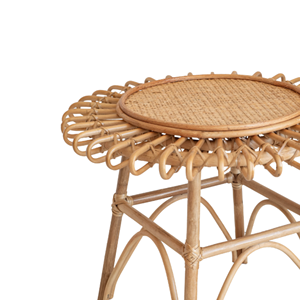 Table basse ronde en rotin et bambou noir pour la décoration intérieure, fabriquée par VgreenArt - Product Image 6