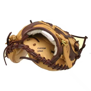 2024 haute qualité en cuir véritable sur mesure Baseball Softball gants Fielding Baseball gants frappeurs gants - Product Image 1