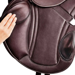 Selle de cheval en cuir imprimé réglable pour le rodéo, la course de barils, la randonnée équestre, construction légère, étriers durables, rapides - Product Image 2