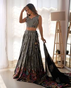 NEW ARRIVAL Faux Georgette Party Sequence Work Lehenga Choli with Dupatta Black - Product Image 6