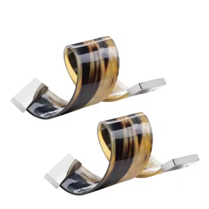 Anneaux de serviette en corne de forme ronde stockés pour les fêtes d'hôtel à la maison-ronds de serviette de table - Product Image 4