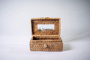 Porta Papel Higiénico Cuadrado de Ratán Natural Premium con Diseño Grabado, Almacenamiento Elegante para el Hogar - Tradebyd - Product Image 3