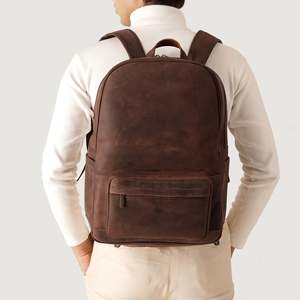 Distressed Vintage Brown Leather <b>Laptop</b> <b>Backpack</b> - Product Image 6