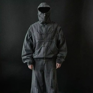 เสื้อฮู้ดผู้ชายลายสไปเดอร์แมนนินจา ผ้าบาลาคลาวา หนัก 600 กรัม พร้อมหน้ากาก ผ้าฝ้าย 100% สีพื้น ODM - Product Image 3