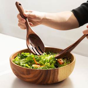 Nonstick Natural 6 Pcs Wood <b>Spoons</b> <b>Set</b> Teak <b>Wooden</b> Cooking Utensils <b>Set</b> for Kitchen by crescent crafts - Product Image 2