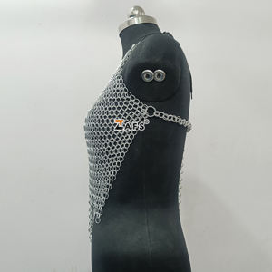 Venta al por mayor de aluminio ligero Chainmail Armor para las mujeres de lujo sin mangas Butted Ring Backless Club Party Wear - Product Image 6