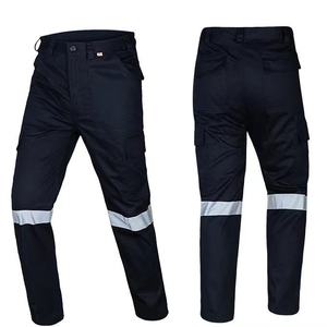 Men CE Certified Reflective Breathable <b>Work</b> <b>Pants</b> Polyester Needle Detection Safety Uniform High Visibility Protective <b>Black</b> - Product Image 4