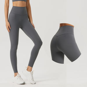 Pantalons de yoga pour femmes à taille haute, doux comme du beurre, écologiques, avec logo personnalisé, leggings de sport recyclés pour femmes - Product Image 2