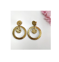 Bijoux modernes Boucles d'oreilles en laiton plaqué or véritable Boucles d'oreilles de type pois pour femmes