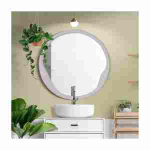 Offre spéciale Cadre en bois rond moderne sur mesure Miroir mural de haute qualité fabriqué à la main avec logo - Product Image 1