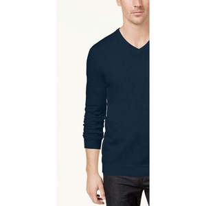 Maglione da Uomo Alfani XX-Large Blu Navy con Scollo a V, Costine, Vestibilità Regolare, Maniche Lunghe, per Inverno e Autunno, con Stampa Logo - Product Image 3