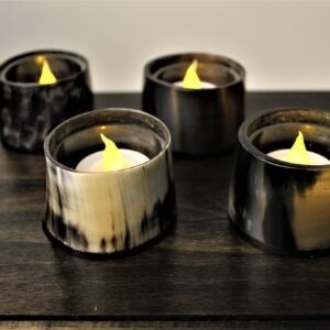 Soporte de vela de cuerno de búfalo orgánico de alta calidad y soporte de luz en T Ágata pulida de estilo animal único de la India - Product Image 3