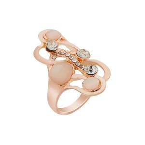 Urthn Romantic Bague en acier inoxydable 1501822_18 Plaqué or rose avec incrustation de pierre blanche Trendy Eternity Style - Product Image 1