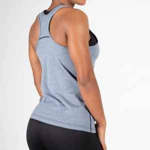 Venta al por mayor de camisas deportivas sin mangas transpirables de diseño personalizado cuello cuadrado de compresión mujeres Halter deporte gimnasio entrenamiento Crop Tank Top - Product Image 6