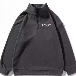 OEM Custom <b>Men's</b> High Quality Drop Shoulder Oversized Pullover Sherpa <b>Fleece</b> <b>Jumper</b> 1/4 Quarter Half Zip Sweatshirt for <b>Men</b> OEM - Product Image 3